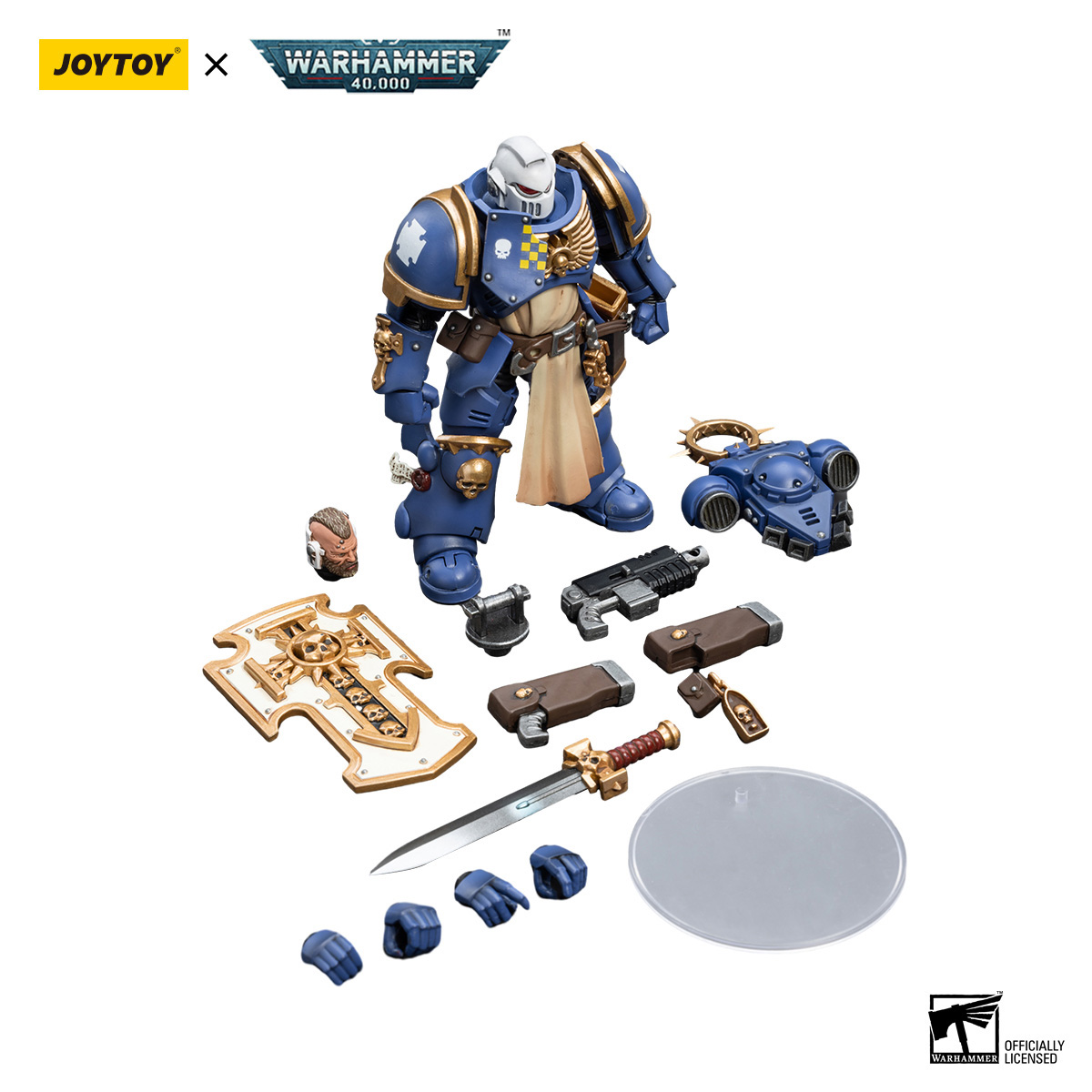 JOYTOY Warhammer 40.000 - Action Figure Dei Black Templars Bladeguard Veteran, Marino Spaziale Primaris In Scala 1/18, 12 Cm - 2