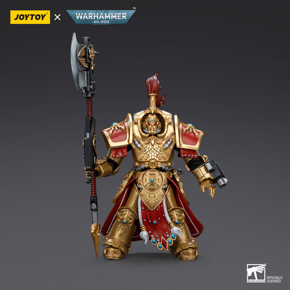 JOYTOY ウォーハンマー40K Allarus Custodian Adeptus Custodes Allarus Custodian with Castellan Axe Figure
