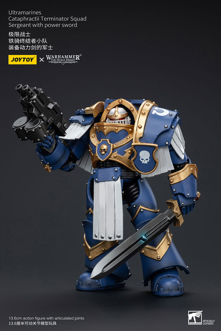 Action Figure LEGOBO Joytoy Warhammer 40k: Sergente Cataphractii Terminator Imperial Fists, 12,2 Cm, Licenza Ufficiale, Collezione
