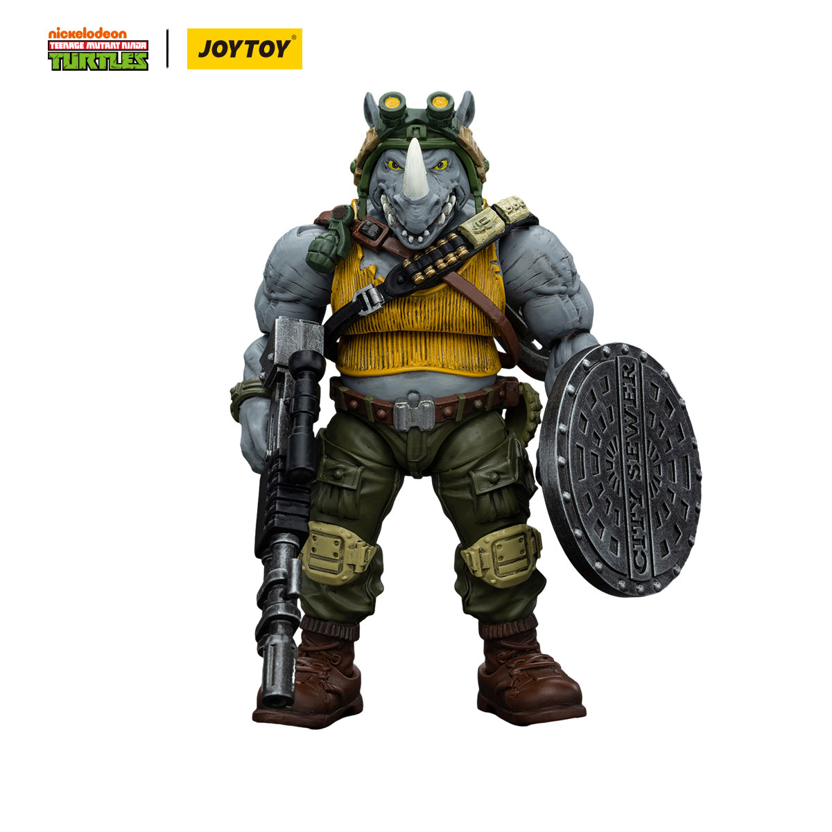 Figurine JoyToy TMNT - Rocksteady - Teenage Mutant Ninja Turtles échelle 1/18 - Neuf
