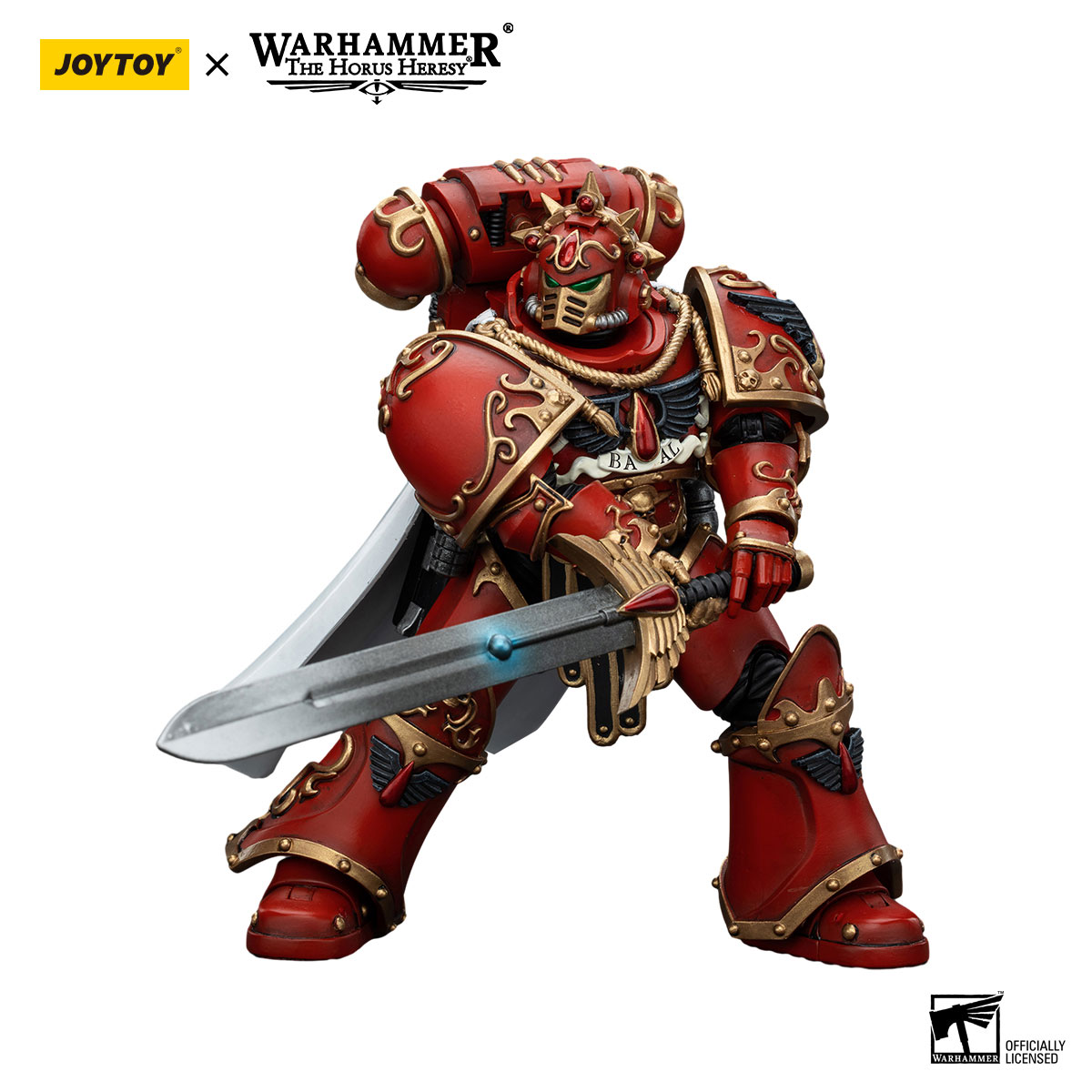 JOYTOY Warhammer The Horus Heresy Blood Angels Legion Praetor in Tartaros Terminator Armour 1:18 Scale Action Figure Mecha Joy Toy Collection Model 5.6in