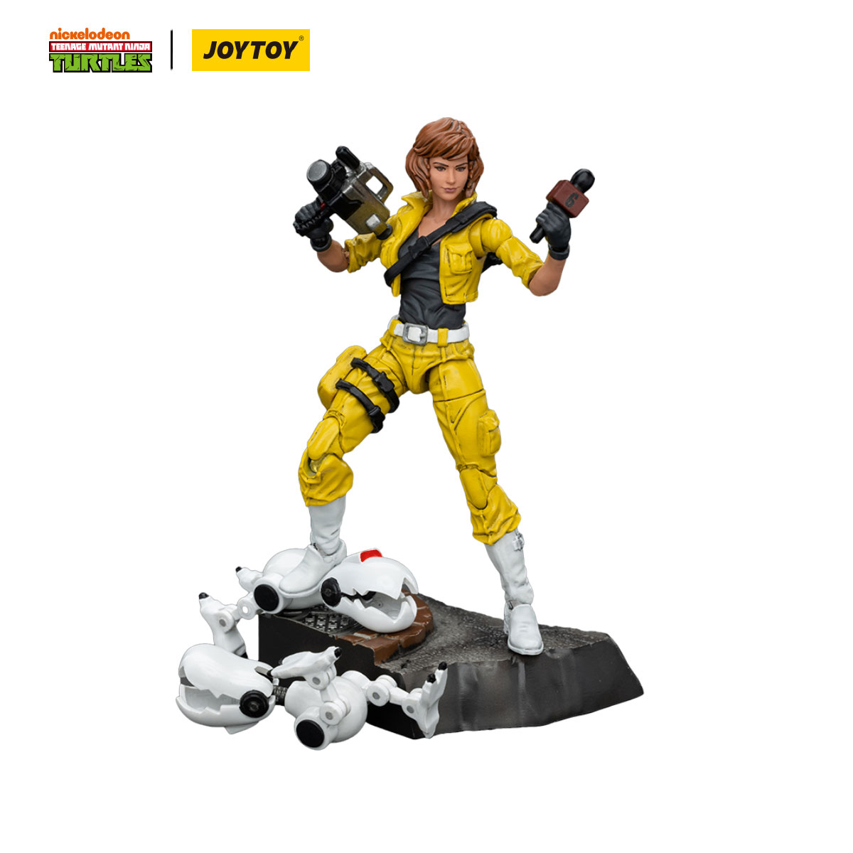 Action Figure JOYTOY TMNT April O'Neil 1/18 - Ufficiale, Collezionabile, 10 Cm - 3