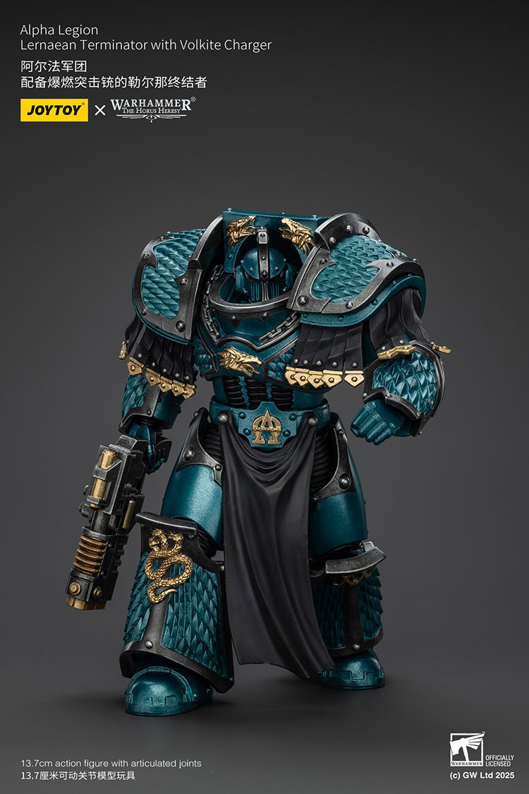 JOYTOY Warhammer 40k 1/18 Action Figure, Legion Alpha Lernaean Terminator Con Volkite Charger, Collezionabile Da 13,7 Cm, Pre-ordine