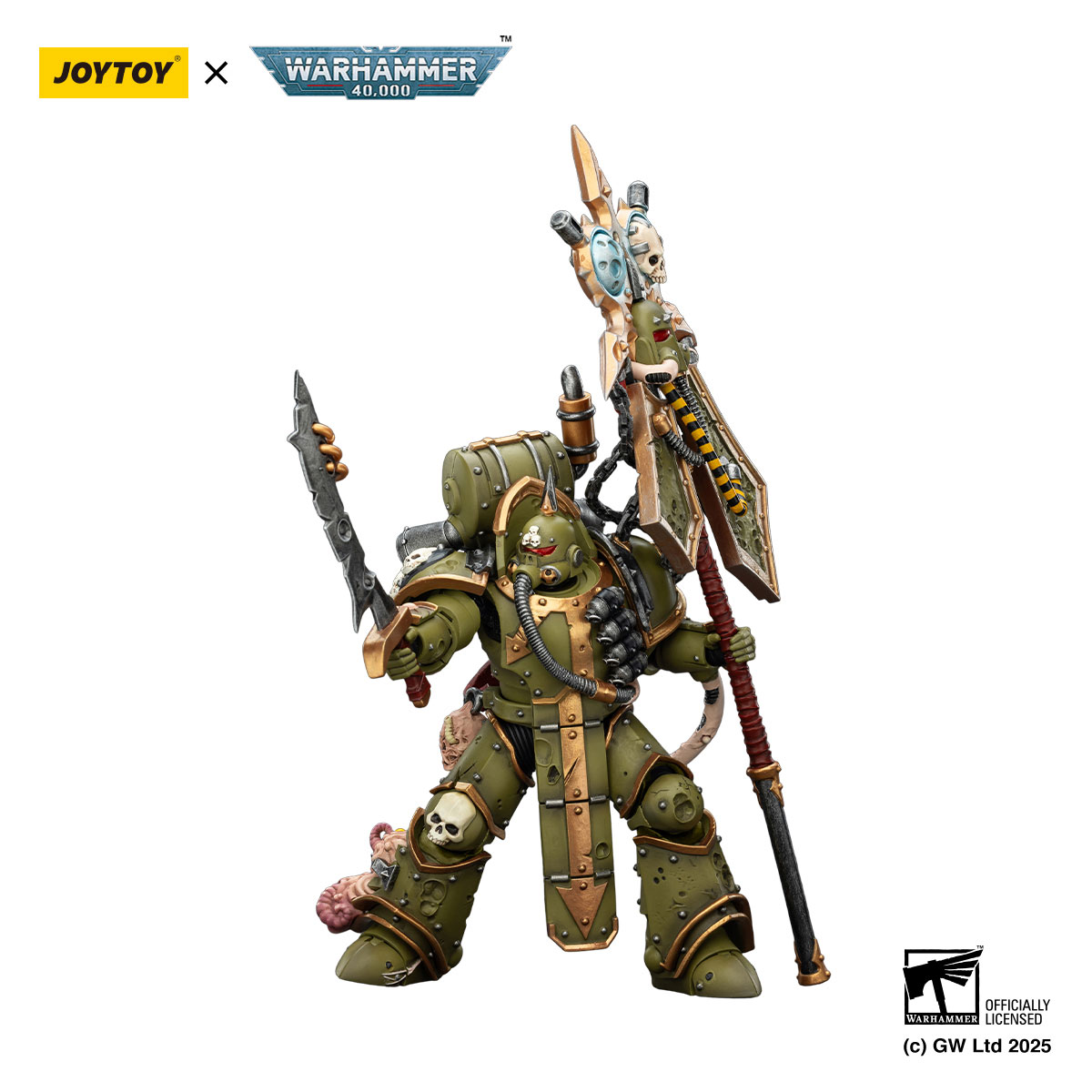 JOYTOY Death Guard Plague Marine Icon Bearer | 1/18 Figure